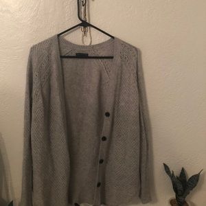 two grey cardigans